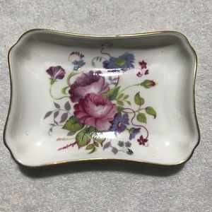 Roses small trinket Ring Porcelain dish Coalport England